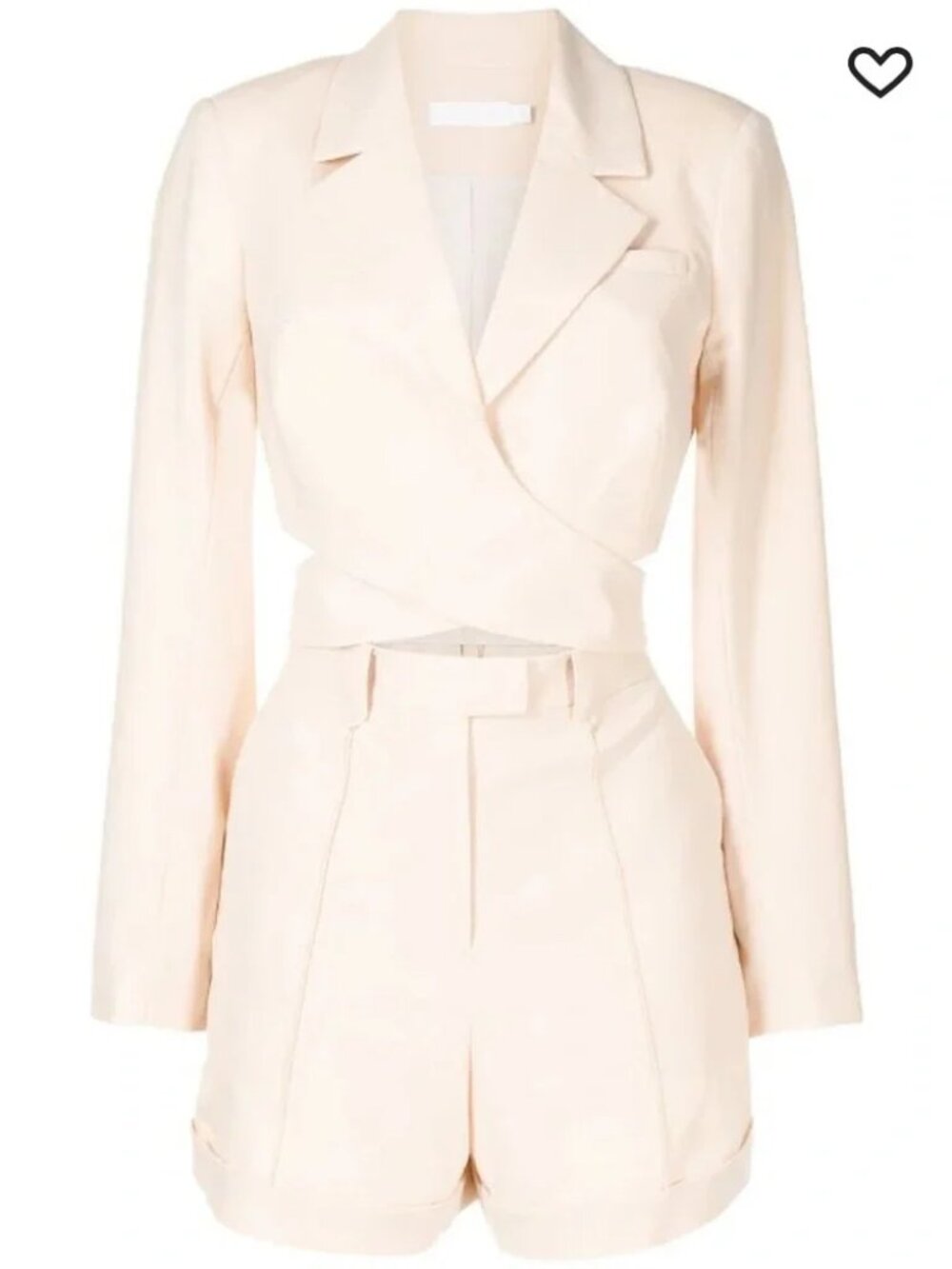 Jonathan Simkhai Nella Crisscross Tailored Romper Jumpsuit Women 4 Cream Tan